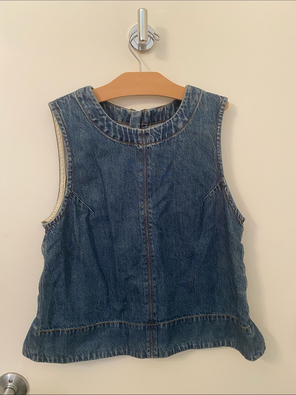 Madewell Boxy Shell Denim Sleeveless Top - Indigo Blue